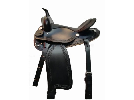 Leather western saddle